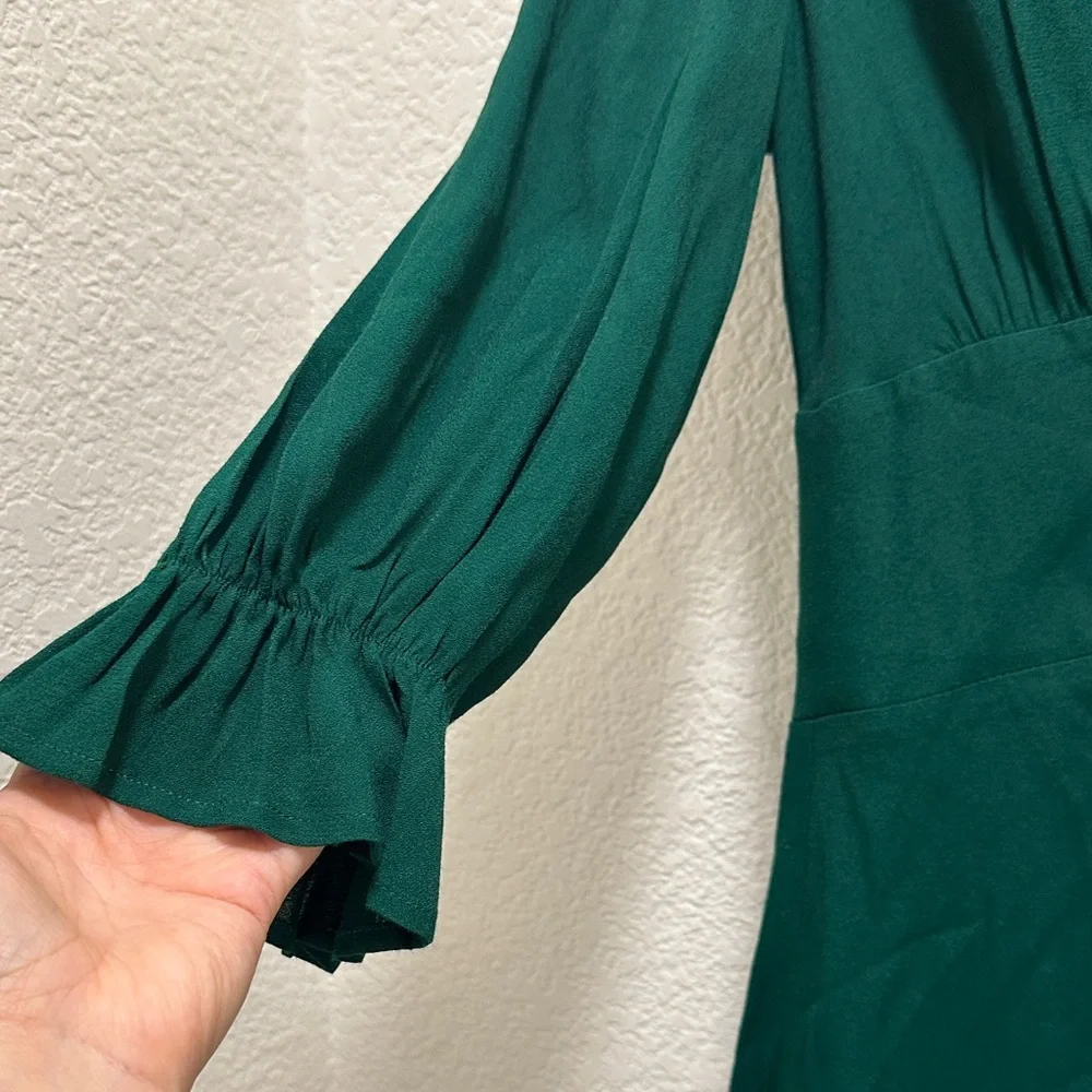 Reformation Deep Green Long Sleeve Dress - Picture 5 of 7